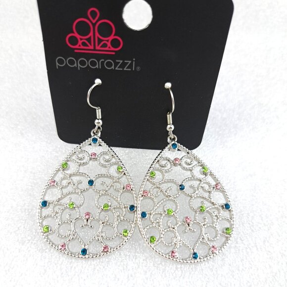Paparazzi Filigree Gemstone Earrings - Picture 1 of 3
